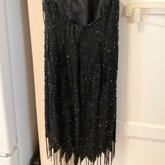 Niteline Women’s 4 Black Halter Heavy Beaded Halter Mini Dress 1980s Cocktail - Picture 5 of 6